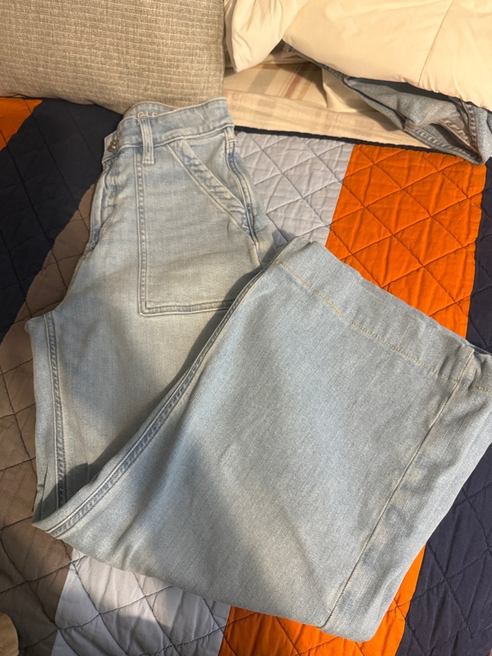 American Eagle Outfitters Light Blue Wide Leg Jeans